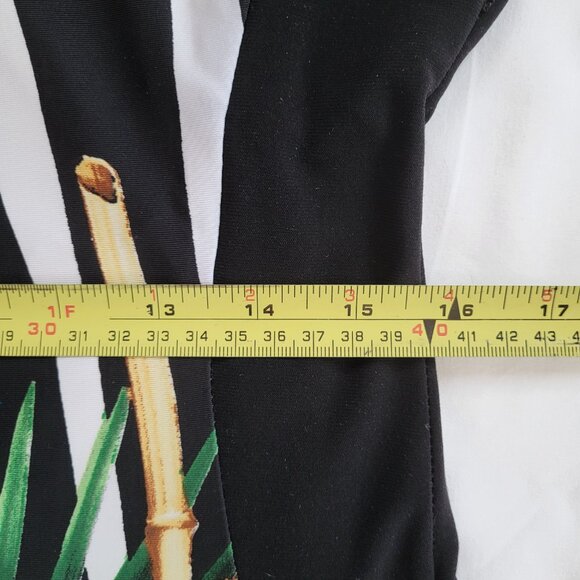 Joseph Ribkoff - Size 12 - Animal and Tropical Print - Faux Wrap Dress - Picture 9 of 11